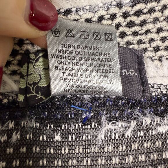 Damee, Inc. Textured Fridge Cardigan Sweater Navy & White Stripes Sz M 2/$50 - Picture 12 of 13